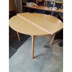 TABLE RONDE EXTENSIBLE BOIS CLAIR 110X73CM 1RAL35CM