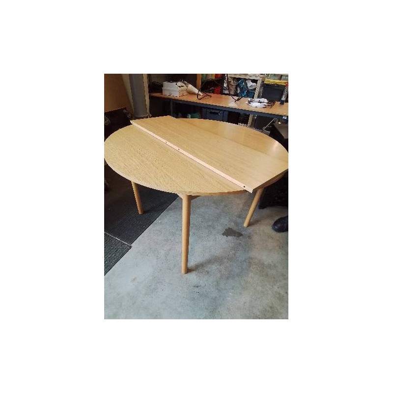 TABLE RONDE EXTENSIBLE BOIS CLAIR 110X73CM 1RAL35CM