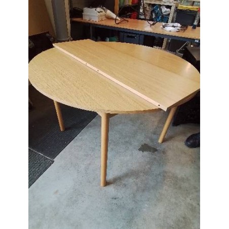 TABLE RONDE EXTENSIBLE BOIS CLAIR 110X73CM 1RAL35CM