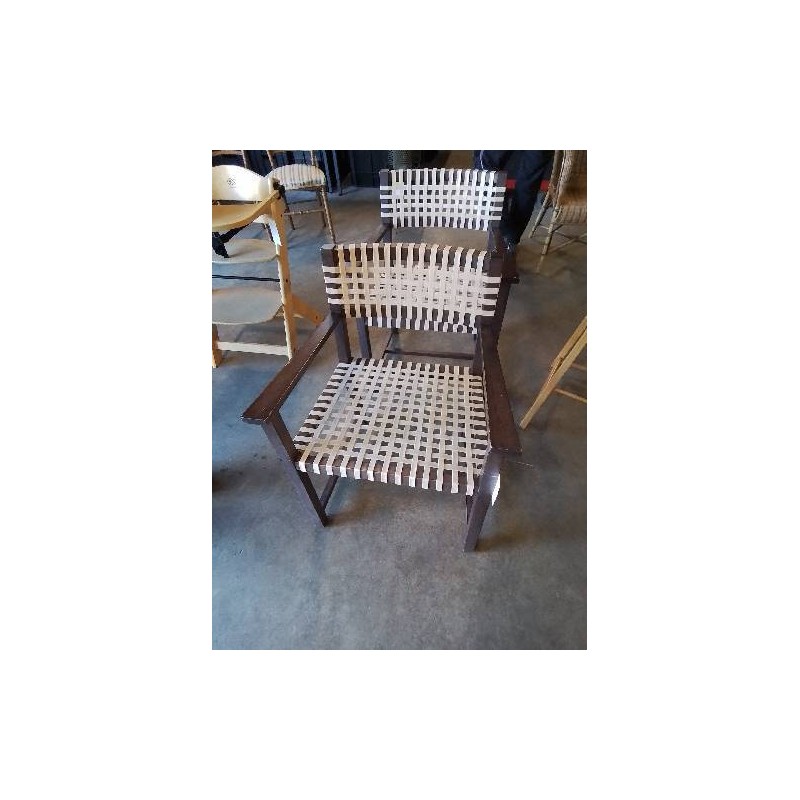 FAUTEUIL PIÈTEMENT BOIS ASSISE ET DOSSIER TRESSÉ 
