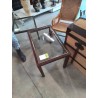 TABLE BASSE RECTANGULAIRE RÉSINE BORDEAUX PLATEAU VERRE PIERRE VANDEL ANNÉES 70