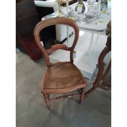 CHAISE NAPOLÉON III BOIS CLAIR ASSISE PERFORÉE 