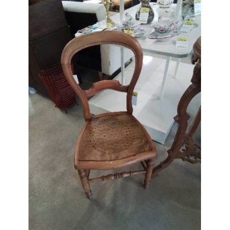CHAISE NAPOLÉON III BOIS CLAIR ASSISE PERFORÉE 