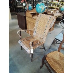 FAUTEUIL ROTIN BOIS ET VANNERIE ANNÉES 50