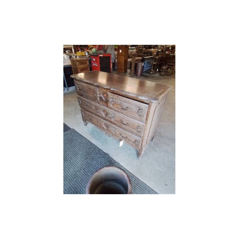 COMMODE BOIS MOULURÉ 4 TIROIRS STYLE RÉGENCE COQUILLE 