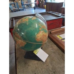 GLOBE TERRESTRE LUMINEUX SOCLE RÉSINE NOIR ANNÉES 70