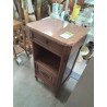 CHEVET ANNÉES 40 BOIS SCULPTÉ 1 TIROIR 1 NICHE DESSU MARBRE ROSE