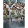 4 CHAISES BOIS ASSISE ET DOSSIER CAPITONNÉ TISSU VERT