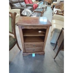 MEUBLE BOIS CLAIR 1 TABLETTE 2 NICHES 2 TIROIRS STYLE LOUIS PHILIPPE 
