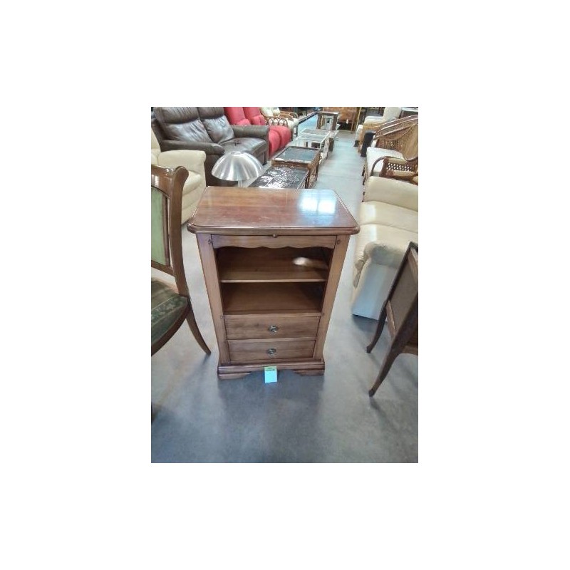 MEUBLE BOIS CLAIR 1 TABLETTE 2 NICHES 2 TIROIRS STYLE LOUIS PHILIPPE 