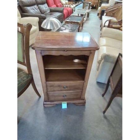 MEUBLE BOIS CLAIR 1 TABLETTE 2 NICHES 2 TIROIRS STYLE LOUIS PHILIPPE 