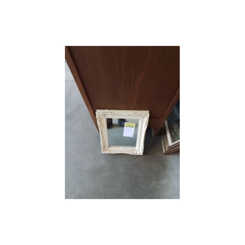 MIROIR BOIS MOULURÉ ECRU STYLE RÉGENCE 