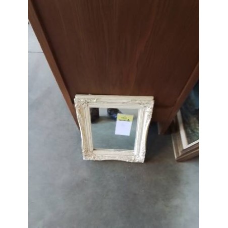 MIROIR BOIS MOULURÉ ECRU STYLE RÉGENCE 