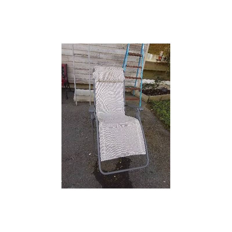 FAUTEUIL RELAX DE JARDIN LAFUMA MÉTAL TOILE TAUPE