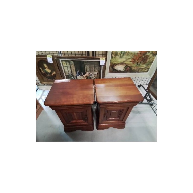 PAIRE DE CHEVETS STYLE LOUIS PHILIPPE 1 PORTE 1 TIROIR