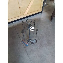 SERVITEUR DE CHEMINÉE FER FORGÉ 5 PIÈCES 