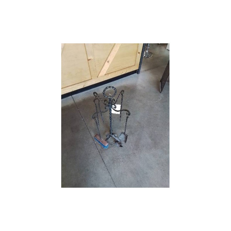 SERVITEUR DE CHEMINÉE FER FORGÉ 5 PIÈCES 