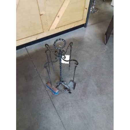 SERVITEUR DE CHEMINÉE FER FORGÉ 5 PIÈCES 