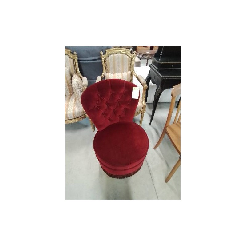 CRAPAUD A FRANGES VELOURS ROUGE