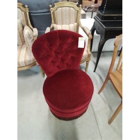 CRAPAUD A FRANGES VELOURS ROUGE