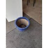 CACHE POT TERRE CUITE ÉMAILLÉE BLEU
