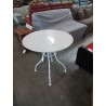 TABLE RONDE DE JARDIN MÉTAL BLANC