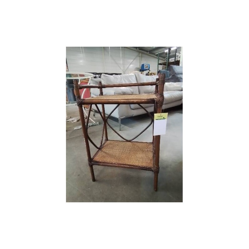 CONSOLE ROTIN ET VANNERIE ANNÉES 60