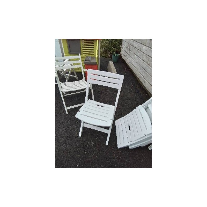 CHAISE PLIANTE DE JARDIN RÉSINE BLANC