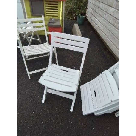 CHAISE PLIANTE DE JARDIN RÉSINE BLANC