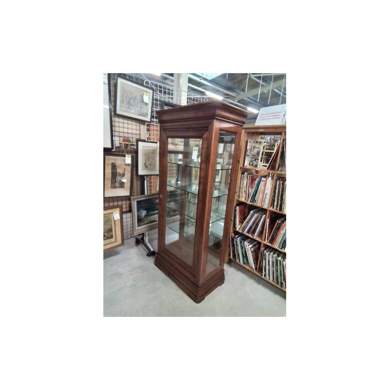 VITRINE BOIS MOULURÉ STYLE LOUIS PHILIPPE 