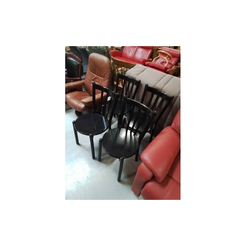 4 CHAISES BOIS NOIR MODÈLE ALBERT PAR LARS NORINDER POUR IKEA ANNÉES 80