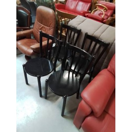 4 CHAISES BOIS NOIR MODÈLE ALBERT PAR LARS NORINDER POUR IKEA ANNÉES 80
