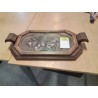 PLATEAU BOIS SCULPTÉ VERRE ANNÉES 40