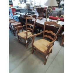 FAUTEUIL DE CHEMINÉE BOIS PAILLÉ 3 BARREAUX CHANTOURNÉ