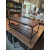 TABLE BASSE RECTANGULAIRE PIÈTEMENT MÉTAL NOIR PLATEAU BOIS IKEA FJALLBO