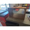 VITRINE MURALE TECK 2 PORTES COULISSANTES VERRE ANNÉES 60