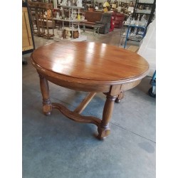 TABLE RONDE A ENTRETOISE CHÊNE CLAIR 120X77 2RAL45(2RAL45CM)