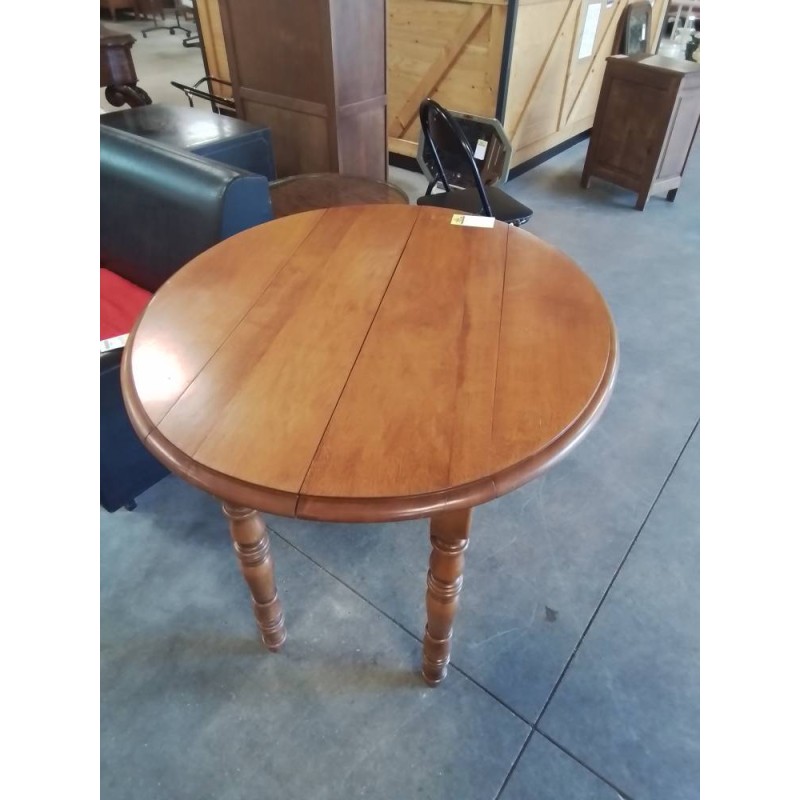 TABLE OVALE BOIS CLAIR A ABATTANTS 2RAL25CM 100X87X75CM