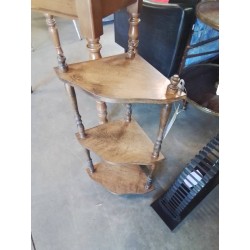 ÉTAGÈRE MURALE D’ANGLE BOIS A COLONET TABLETTES BOOS