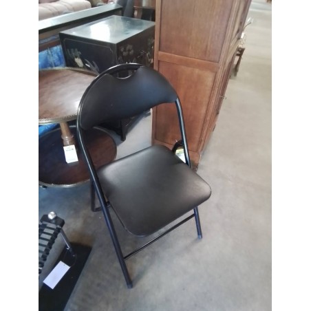 CHAISE PLIANTE MÉTAL ET PU NOIR