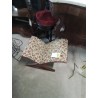 REPOSE PIEDS BASCULANT BOIS ET TISSU FLEURI 