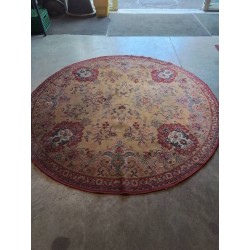 TAPIS ROND LAINE ROUGE OCRE 200CM