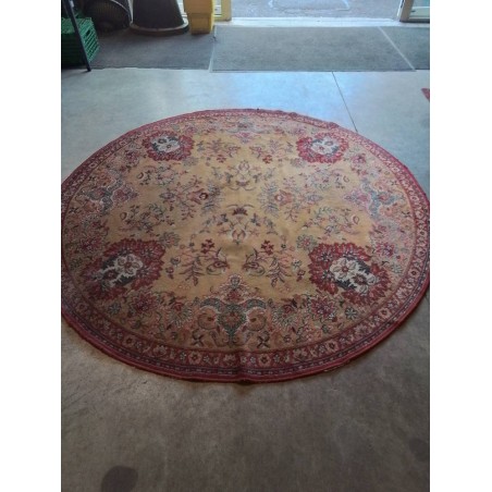 TAPIS ROND LAINE ROUGE OCRE 200CM