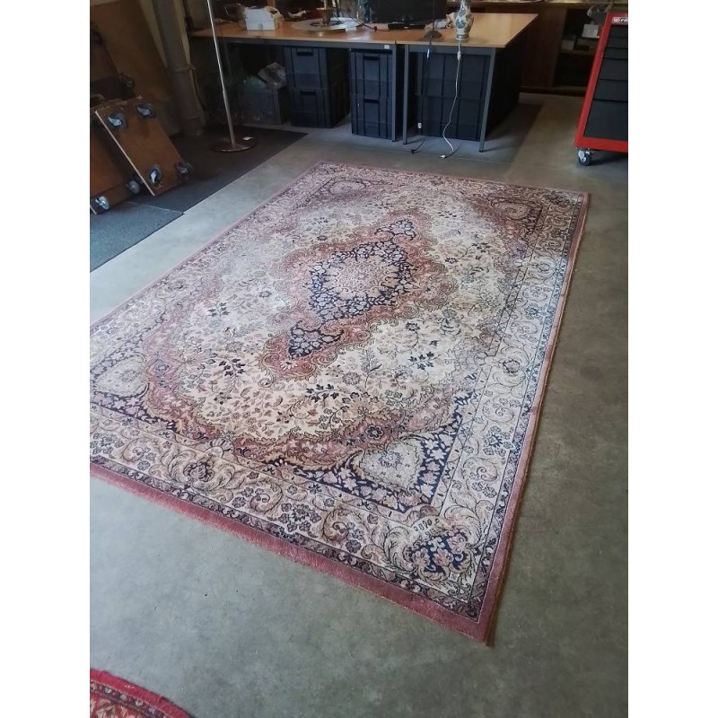TAPIS LAINE VIEX ROSE ÉCRU BLEU 300X200CM