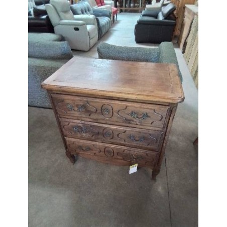 COMMODE BOIS MOULURÉ 3 TIROIRS STYLE LOUIS XV