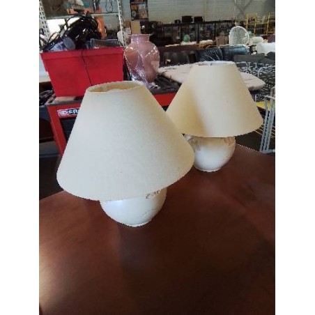 LAMPE CÉRAMIQUE ECRU AUX POISSONS AJ ECRU