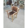 FAUTEUIL STYLE BRUTALISTE ORME ET PEAU DE CHÈVRE ANNÉES 70/80