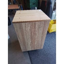 MEUBLE DE CUISINE BOIS CLAIR ET BLANC 1 PORTE