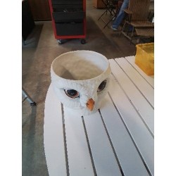 CACHE POT ROND CÉRAMIQUE A LA CHOUETTE 20CM