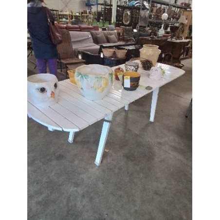 TABLE DE JARDIN EXTENSIBLE PLIANTE LATTES BOIS BLANC 